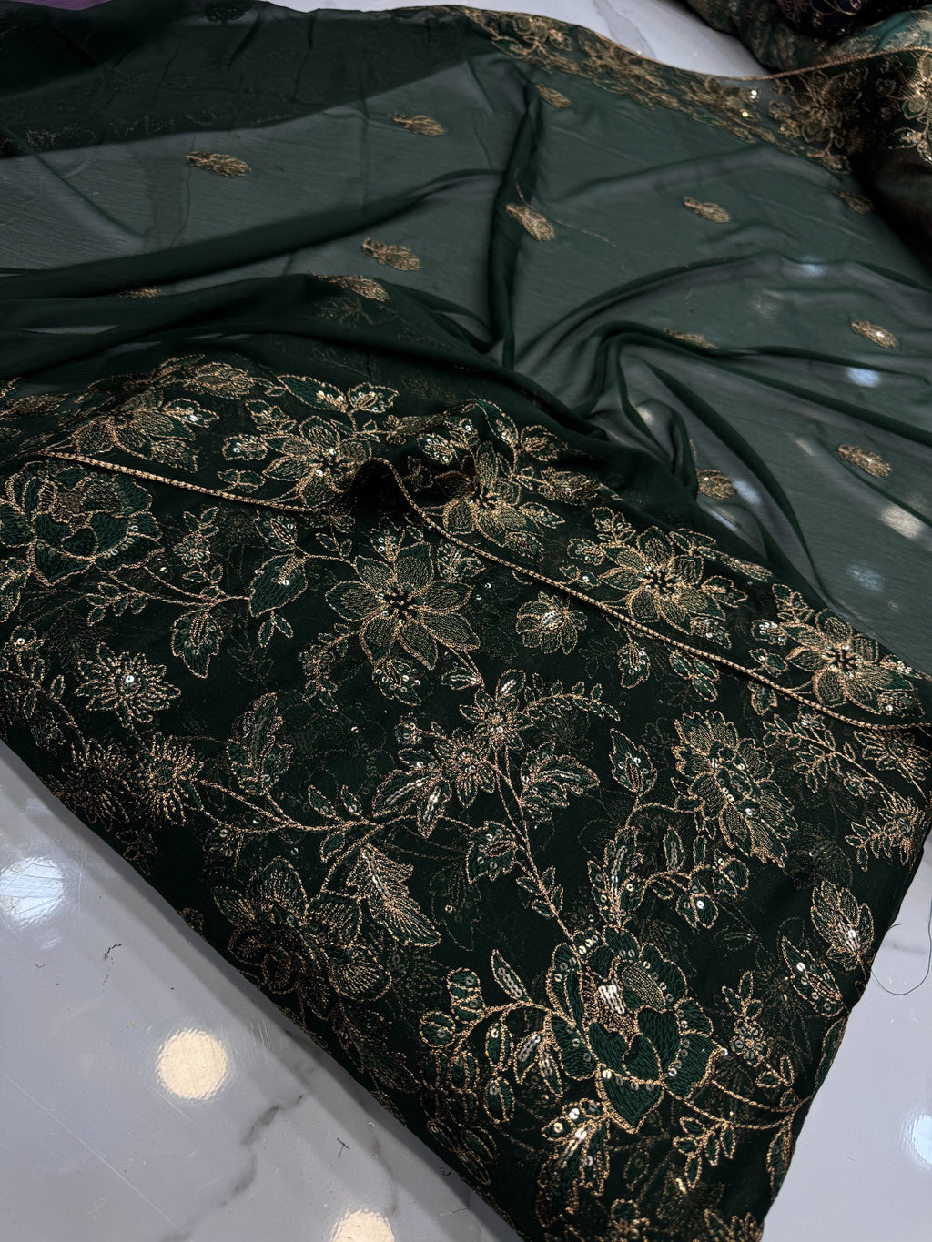 Embroidered Chiffon 3 Piece Suit