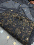 Embroidered Chiffon 3 Piece Suit