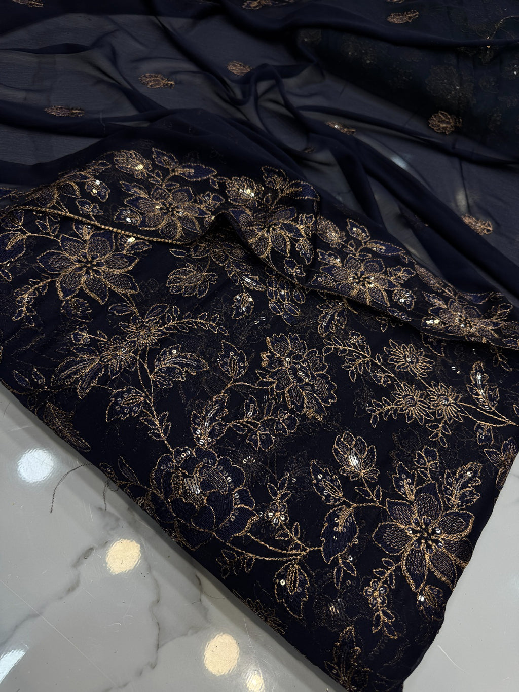 Embroidered Chiffon 3 Piece Suit