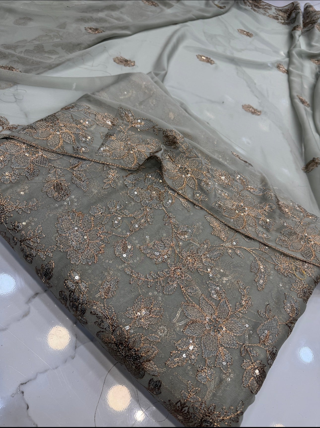 Embroidered Chiffon 3 Piece Suit