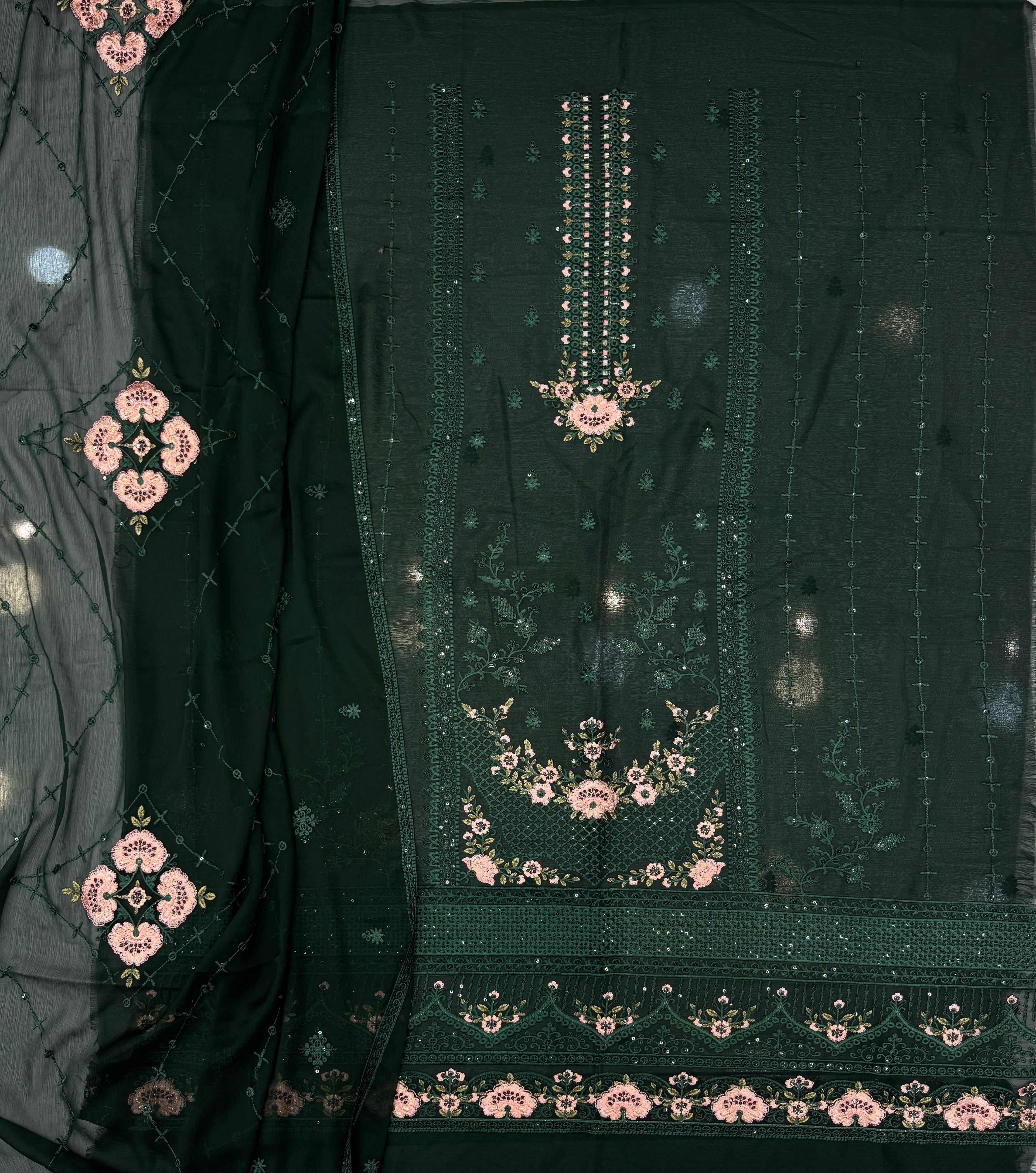 Chiffon Thread And Sequence Green