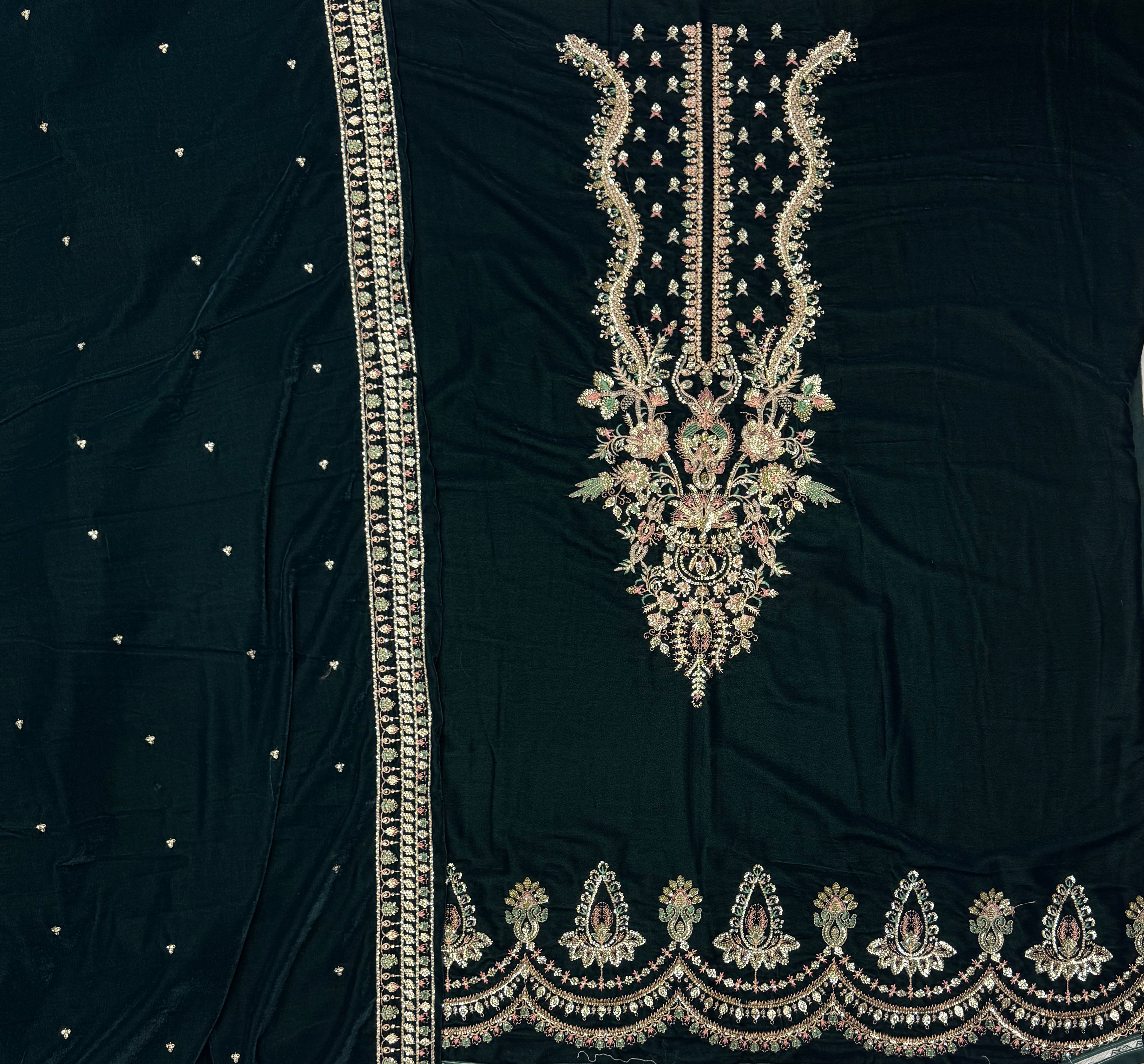 Micro 9000 Velvet Katori Sequence Dark Green