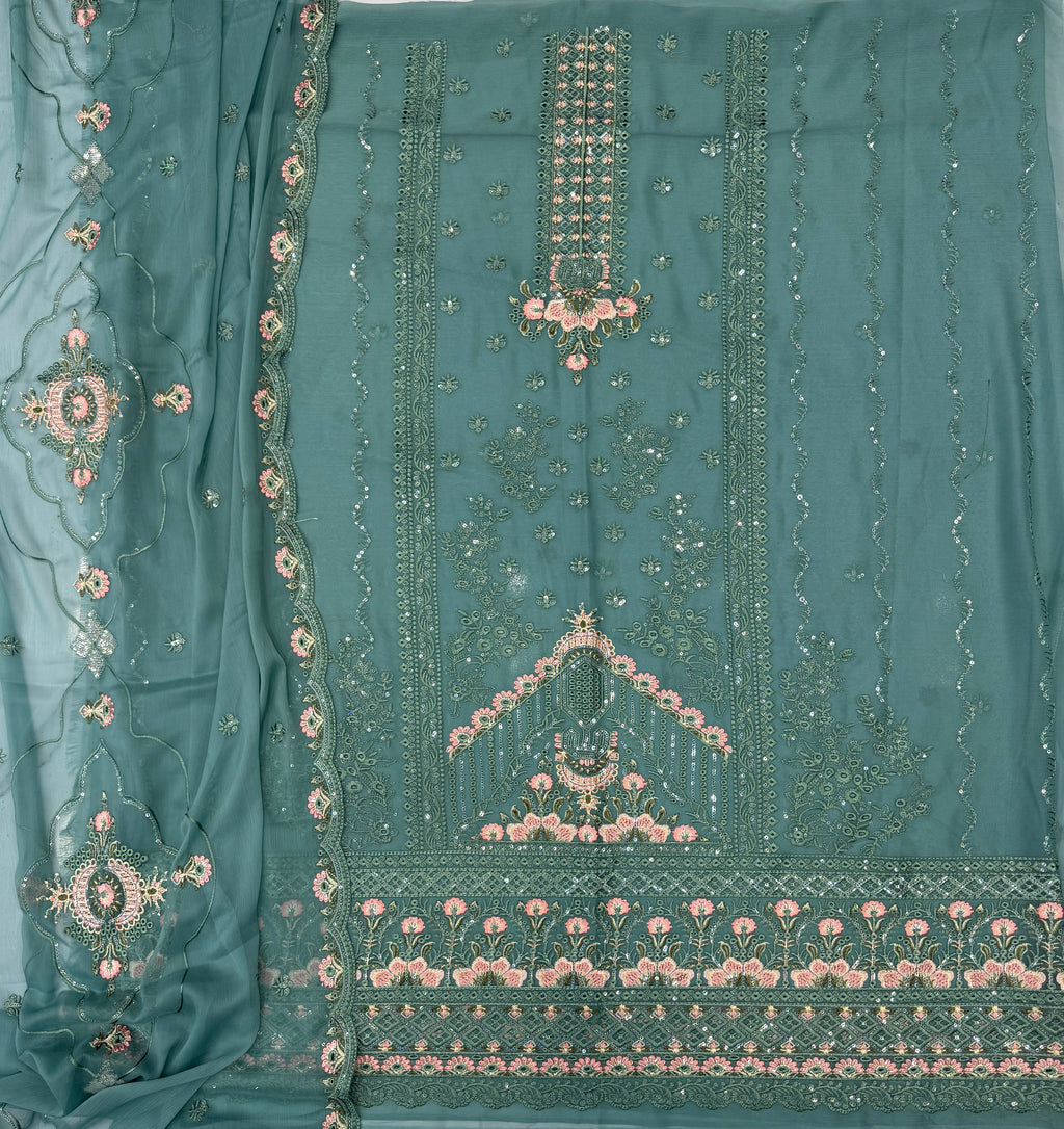 Chiffon Chikenkari Work Embroidery