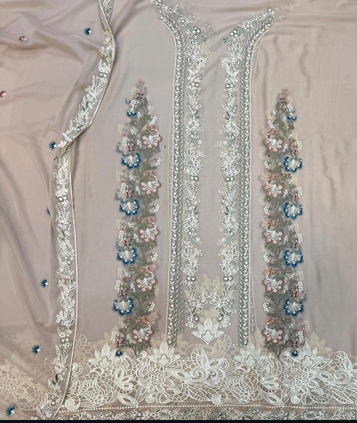 Chiffon chicken kari 3 piece Suit