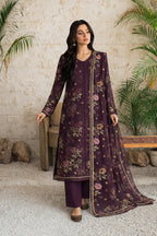 Chiffon Cross Stitch Embroidery Purple