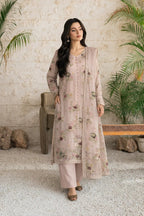 Chiffon Cross Stitch Embroidery Powder Pink