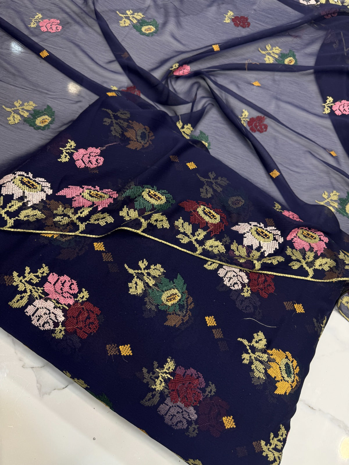 Chiffon Cross Stitch Embroidery