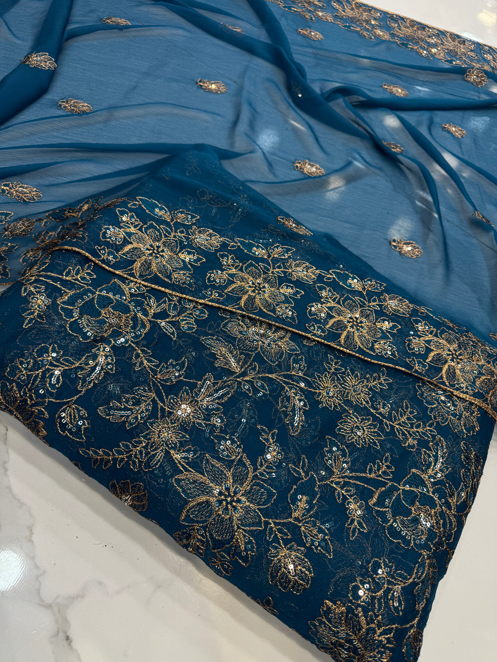 Embroidered Chiffon 3 Piece Suit