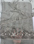 Chiffon Embroidered Chicken kari 3 Piece Suit