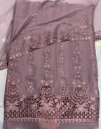 Chiffon Embroidered Chicken kari 3 Piece Suit